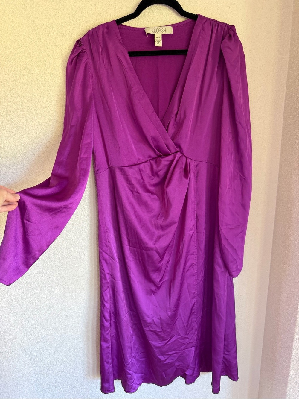ASOS Purple Satin Wrap-Front Chemise